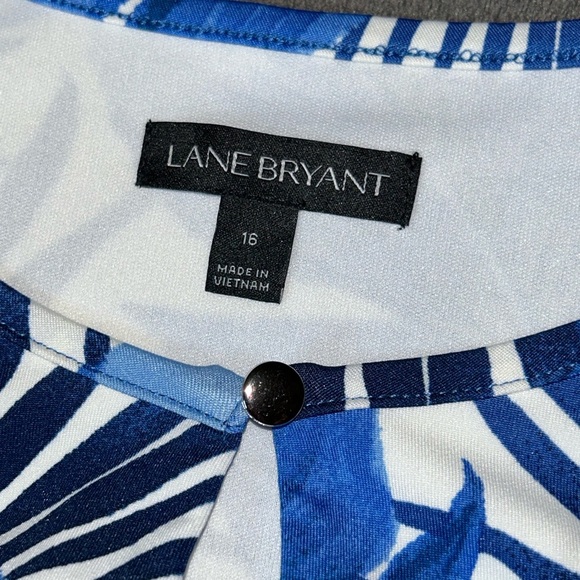 Lane Bryant NWT Size 16 Blue Tropical Keyhole Front Sleeveless Maxi Dress - Picture 5 of 9